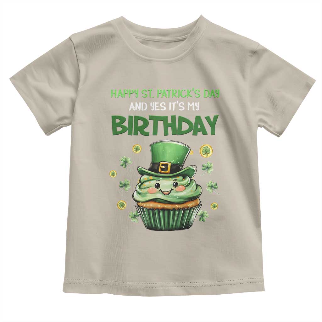 Funny St. Patrick's Day And Birthday Toddler T Shirt Shamrock Cupcake Leprechaun
