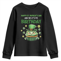Funny St. Patrick's Day And Birthday Youth Sweatshirt Shamrock Cupcake Leprechaun