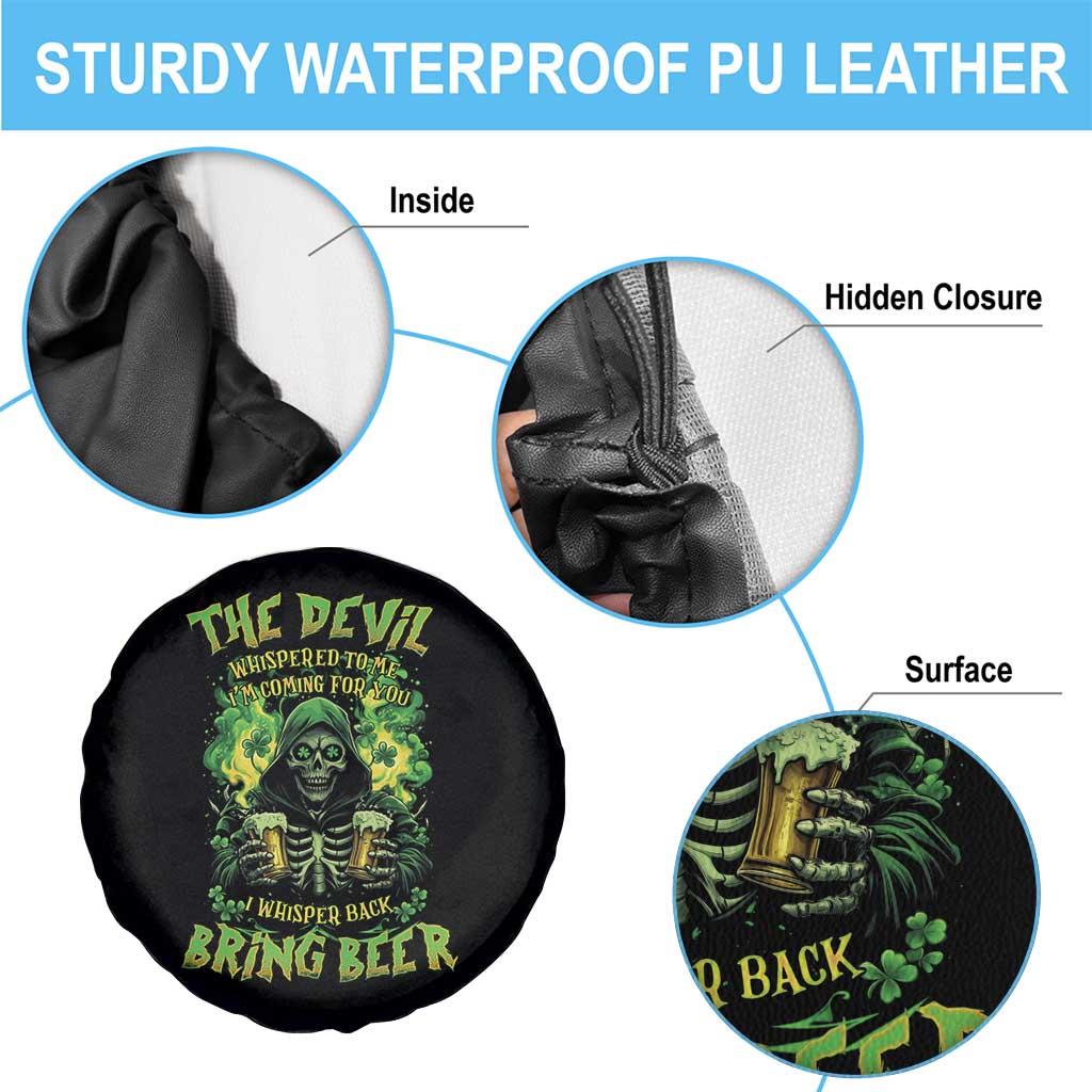 Funny Irish Beer Spare Tire Cover The Devil Whispered I'm Coming For You I Whisper Back Bring Beer