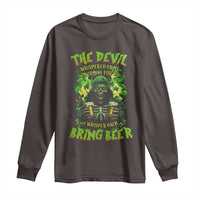 Funny Irish Beer Long Sleeve Shirt The Devil Whispered I'm Coming For You I Whisper Back Bring Beer