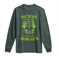 Funny Irish Beer Long Sleeve Shirt The Devil Whispered I'm Coming For You I Whisper Back Bring Beer