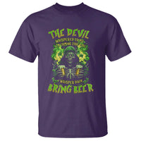 Funny Irish Beer T Shirt The Devil Whispered I'm Coming For You I Whisper Back Bring Beer
