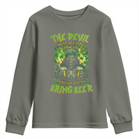 Funny Irish Beer Youth Sweatshirt The Devil Whispered I'm Coming For You I Whisper Back Bring Beer