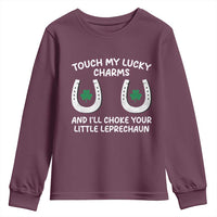 Funny St. Patrick's Day Youth Sweatshirt Touch My Lucky Charm
