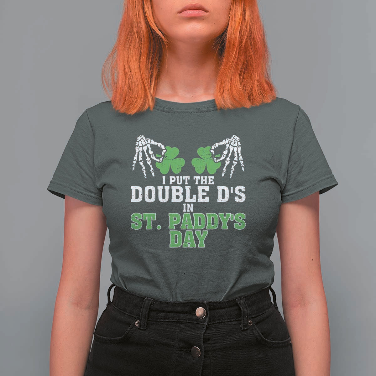 Funny St. Patrick's Day T Shirt For Women Double Ds On St Paddys Day