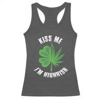 Funny St. Patrick's Day Cannabis Racerback Tank Top Kiss Me I'm Highrish