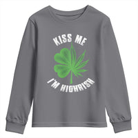 Funny St. Patrick's Day Cannabis Youth Sweatshirt Kiss Me I'm Highrish