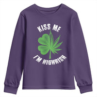 Funny St. Patrick's Day Cannabis Youth Sweatshirt Kiss Me I'm Highrish