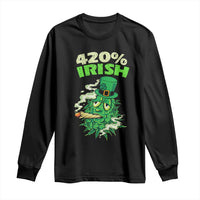 Funny St. Patrick's Day Cannabis Long Sleeve Shirt 420% Irish Weed