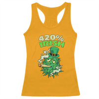 Funny St. Patrick's Day Cannabis Racerback Tank Top 420% Irish Weed