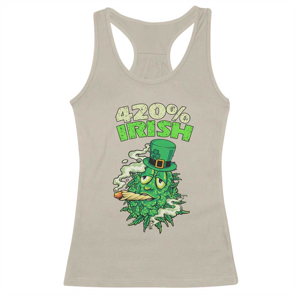 Funny St. Patrick's Day Cannabis Racerback Tank Top 420% Irish Weed