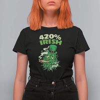 Funny St. Patrick's Day Cannabis T Shirt For Women 420% Irish Weed