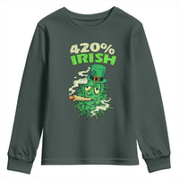 Funny St. Patrick's Day Cannabis Youth Sweatshirt 420% Irish Weed