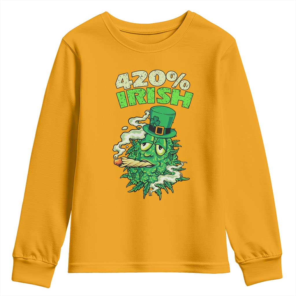 Funny St. Patrick's Day Cannabis Youth Sweatshirt 420% Irish Weed