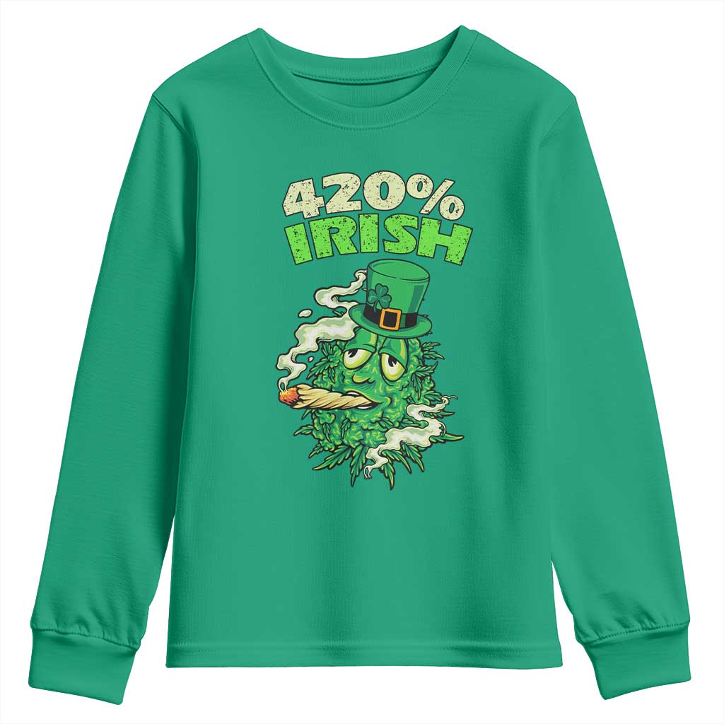 Funny St. Patrick's Day Cannabis Youth Sweatshirt 420% Irish Weed