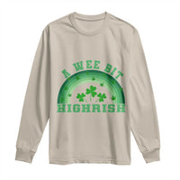 Funny St. Patrick's Day Marijuana Long Sleeve Shirt A Wee Bit Highrish 420 Weed Cannabis