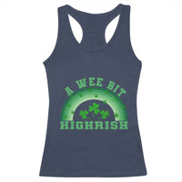 Funny St. Patrick's Day Marijuana Racerback Tank Top A Wee Bit Highrish 420 Weed Cannabis