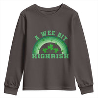 Funny St. Patrick's Day Marijuana Youth Sweatshirt A Wee Bit Highrish 420 Weed Cannabis