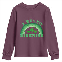 Funny St. Patrick's Day Marijuana Youth Sweatshirt A Wee Bit Highrish 420 Weed Cannabis