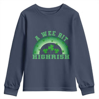 Funny St. Patrick's Day Marijuana Youth Sweatshirt A Wee Bit Highrish 420 Weed Cannabis