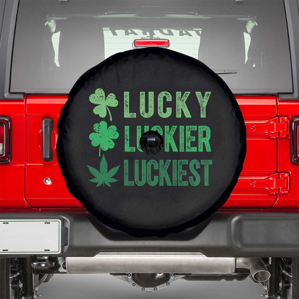 Funny St. Patrick's Day Weed Spare Tire Cover Lucky Luckiest Cannabis Shamrock