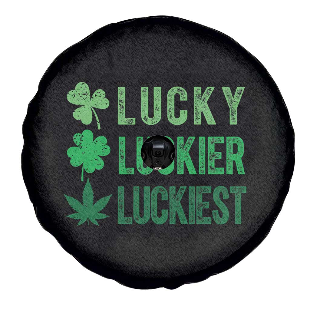 Funny St. Patrick's Day Weed Spare Tire Cover Lucky Luckiest Cannabis Shamrock