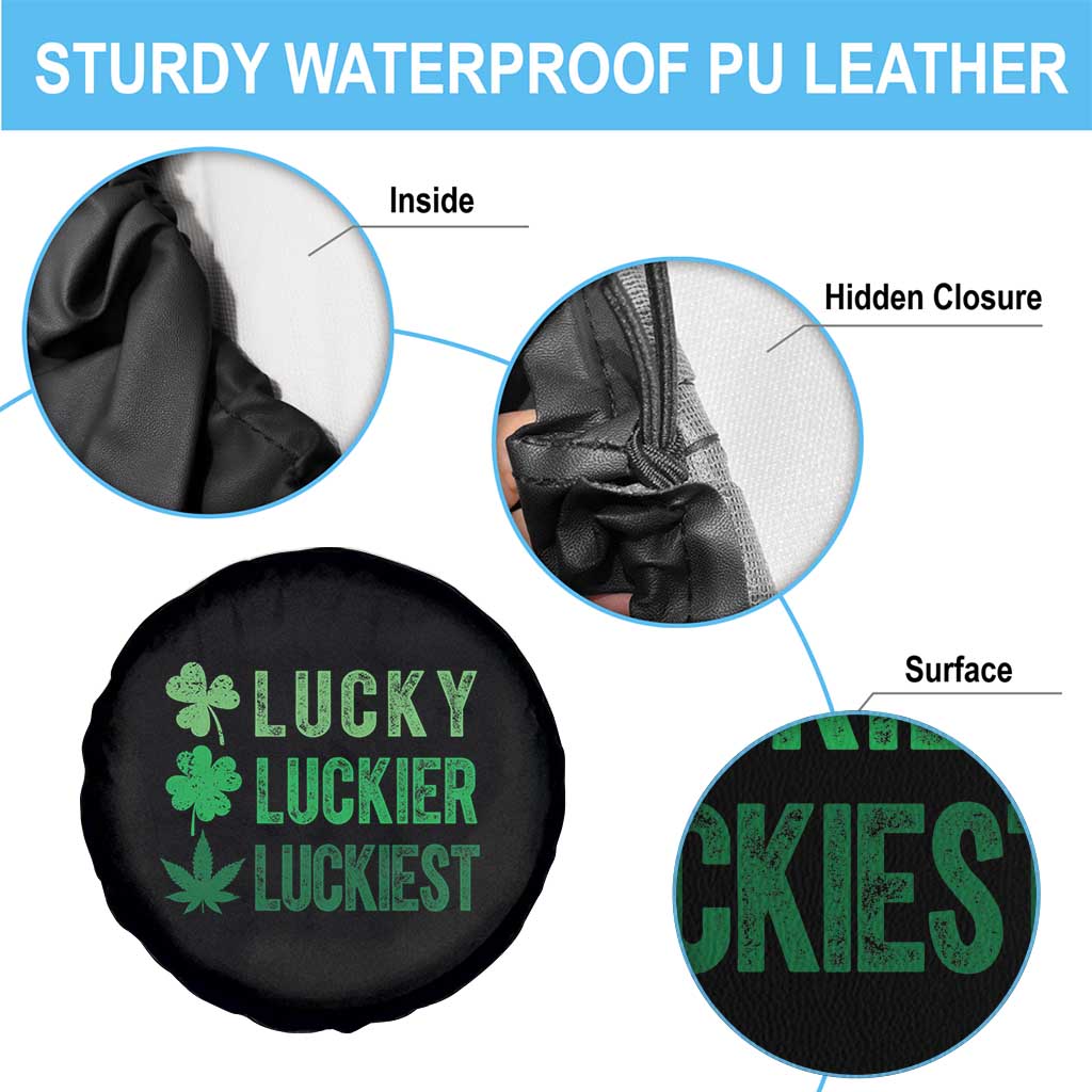 Funny St. Patrick's Day Weed Spare Tire Cover Lucky Luckiest Cannabis Shamrock
