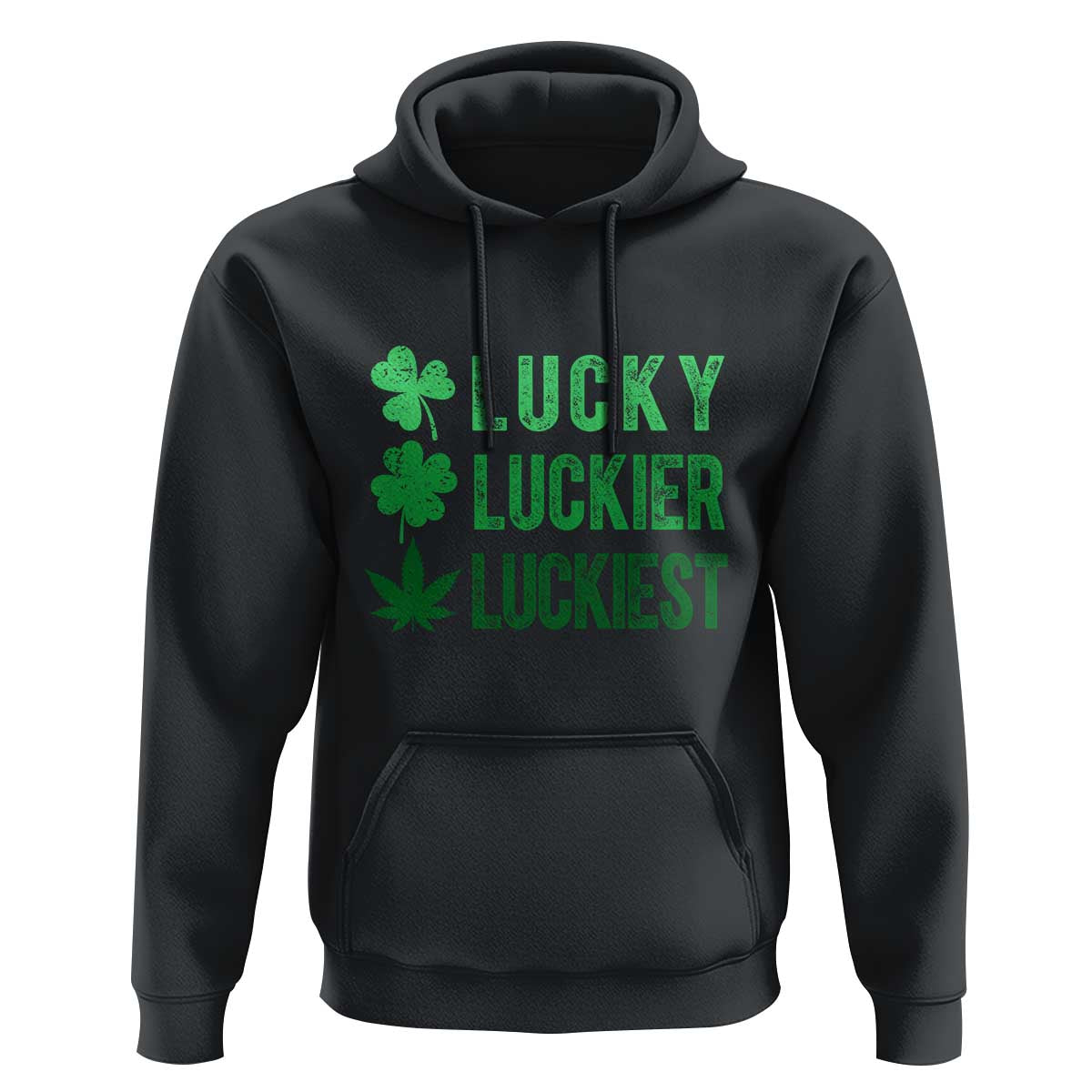 Funny St. Patrick's Day Weed Hoodie Lucky Luckiest Cannabis Shamrock