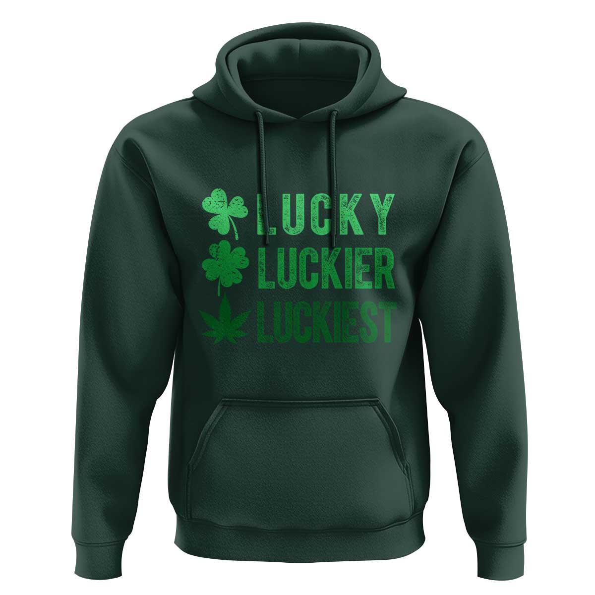 Funny St. Patrick's Day Weed Hoodie Lucky Luckiest Cannabis Shamrock