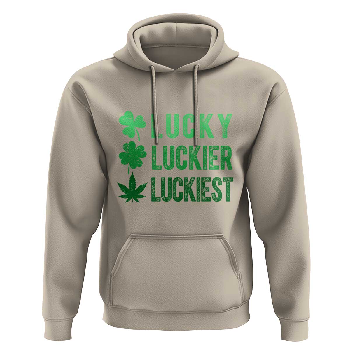 Funny St. Patrick's Day Weed Hoodie Lucky Luckiest Cannabis Shamrock