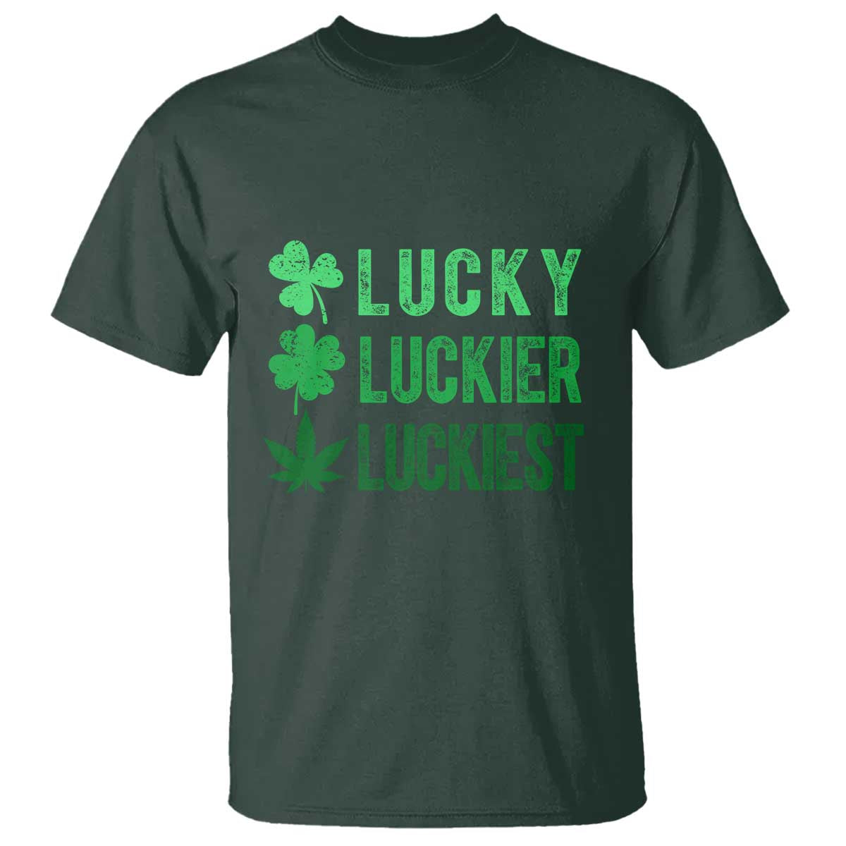 Funny St. Patrick's Day Weed T Shirt Lucky Luckiest Cannabis Shamrock