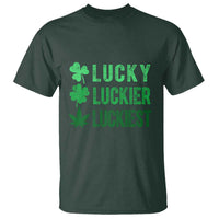 Funny St. Patrick's Day Weed T Shirt Lucky Luckiest Cannabis Shamrock