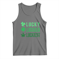 Funny St. Patrick's Day Weed Tank Top Lucky Luckiest Cannabis Shamrock