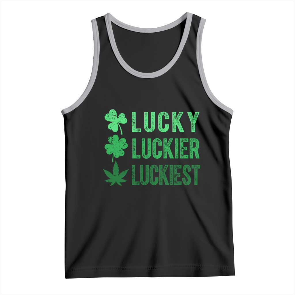 Funny St. Patrick's Day Weed Tank Top Lucky Luckiest Cannabis Shamrock
