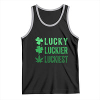 Funny St. Patrick's Day Weed Tank Top Lucky Luckiest Cannabis Shamrock