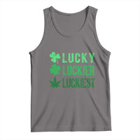 Funny St. Patrick's Day Weed Tank Top Lucky Luckiest Cannabis Shamrock