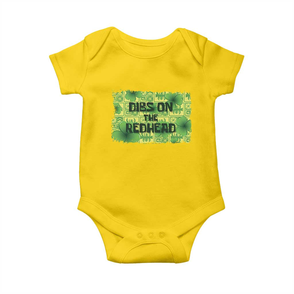 Funny St. Patrick's Day Dibs On The Redhead Baby Onesie