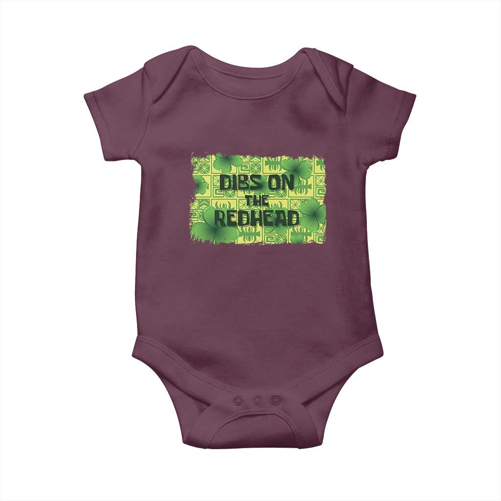 Funny St. Patrick's Day Dibs On The Redhead Baby Onesie
