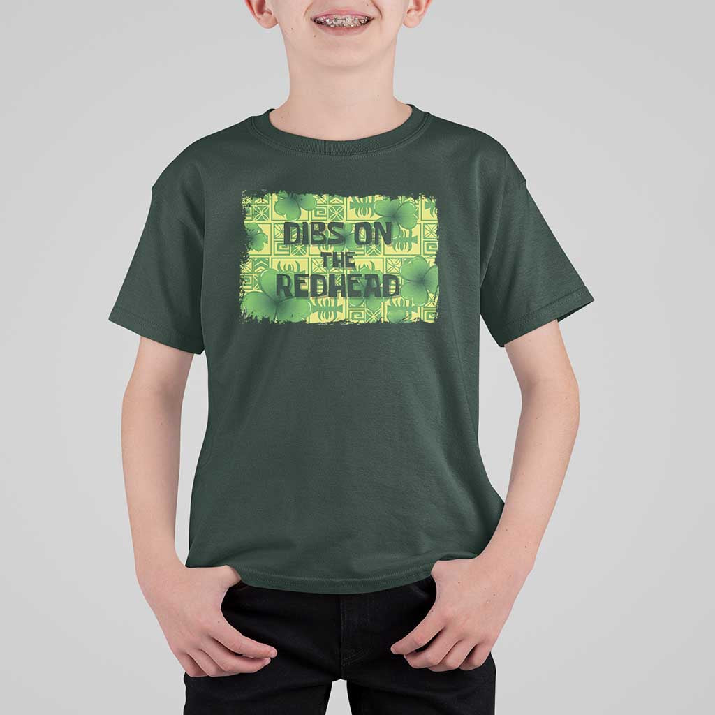 Funny St. Patrick's Day Dibs On The Redhead T Shirt For Kid