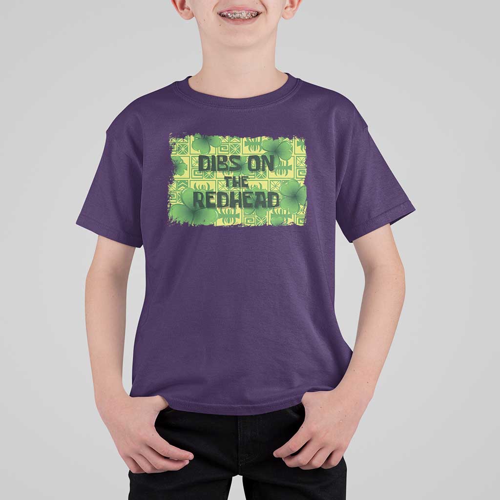 Funny St. Patrick's Day Dibs On The Redhead T Shirt For Kid