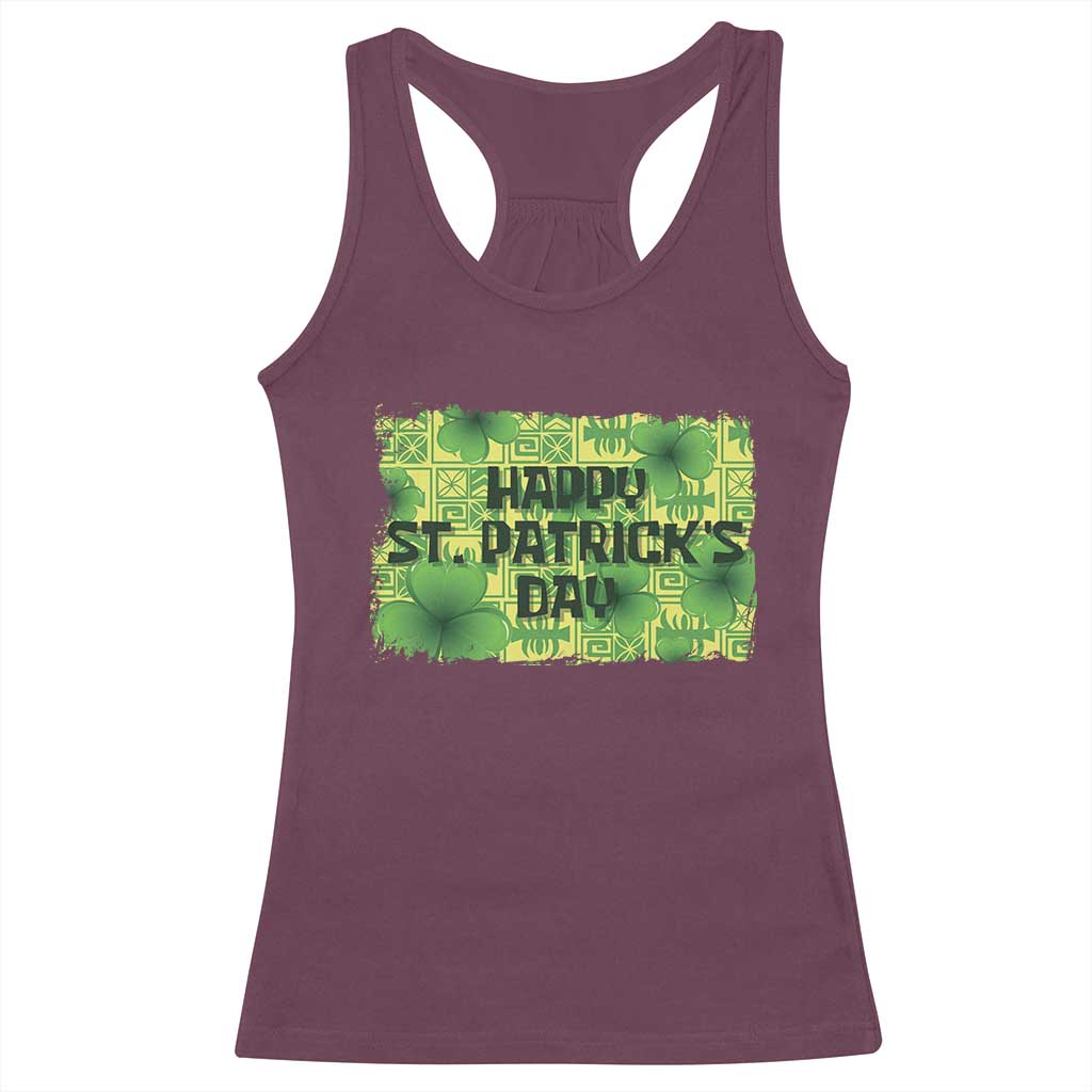 Funny Happy St. Patrick's Day Racerback Tank Top