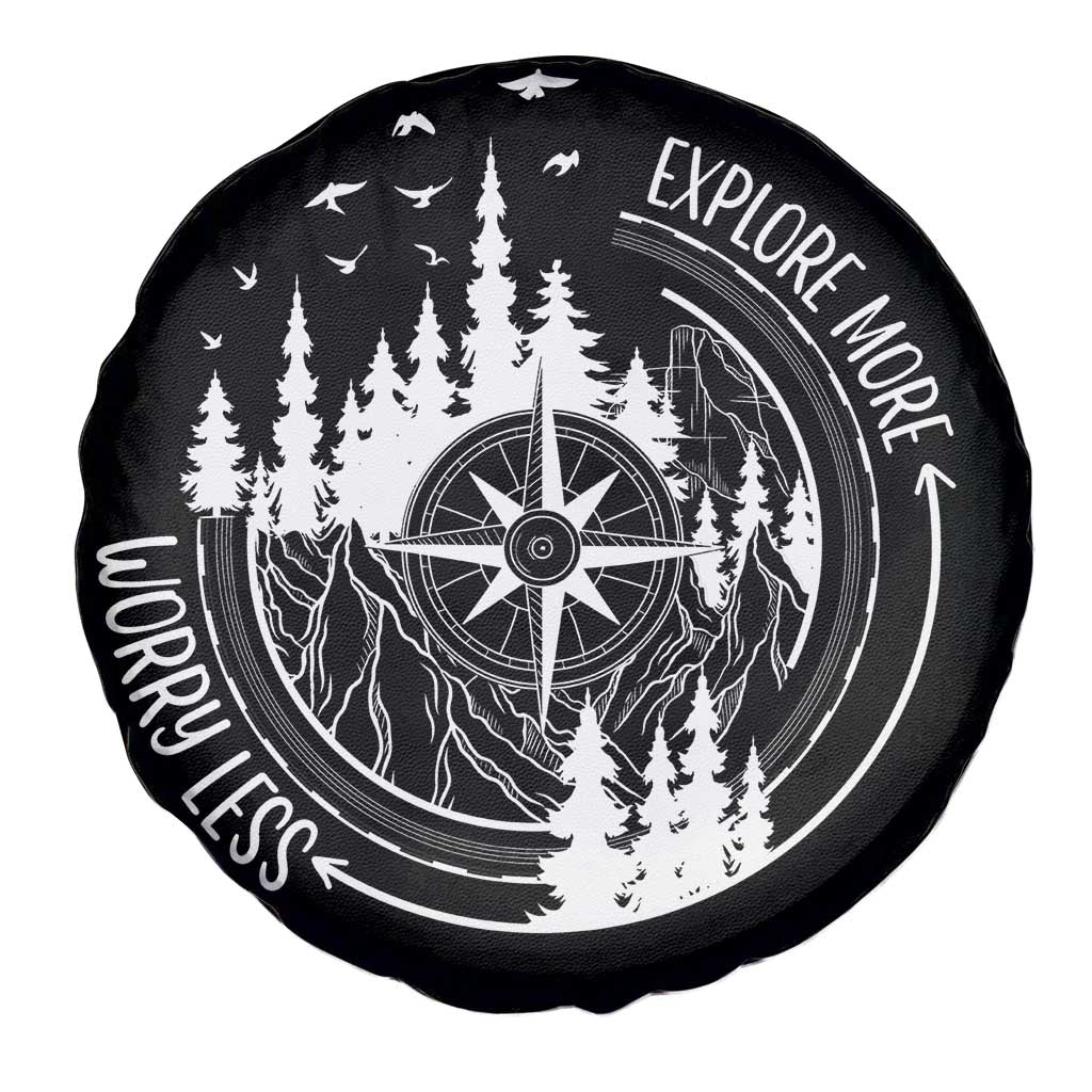 Camping Lover Spare Tire Cover Explore More Worry Less Adventure Outdoor Hiking Mountains Climber TS09
