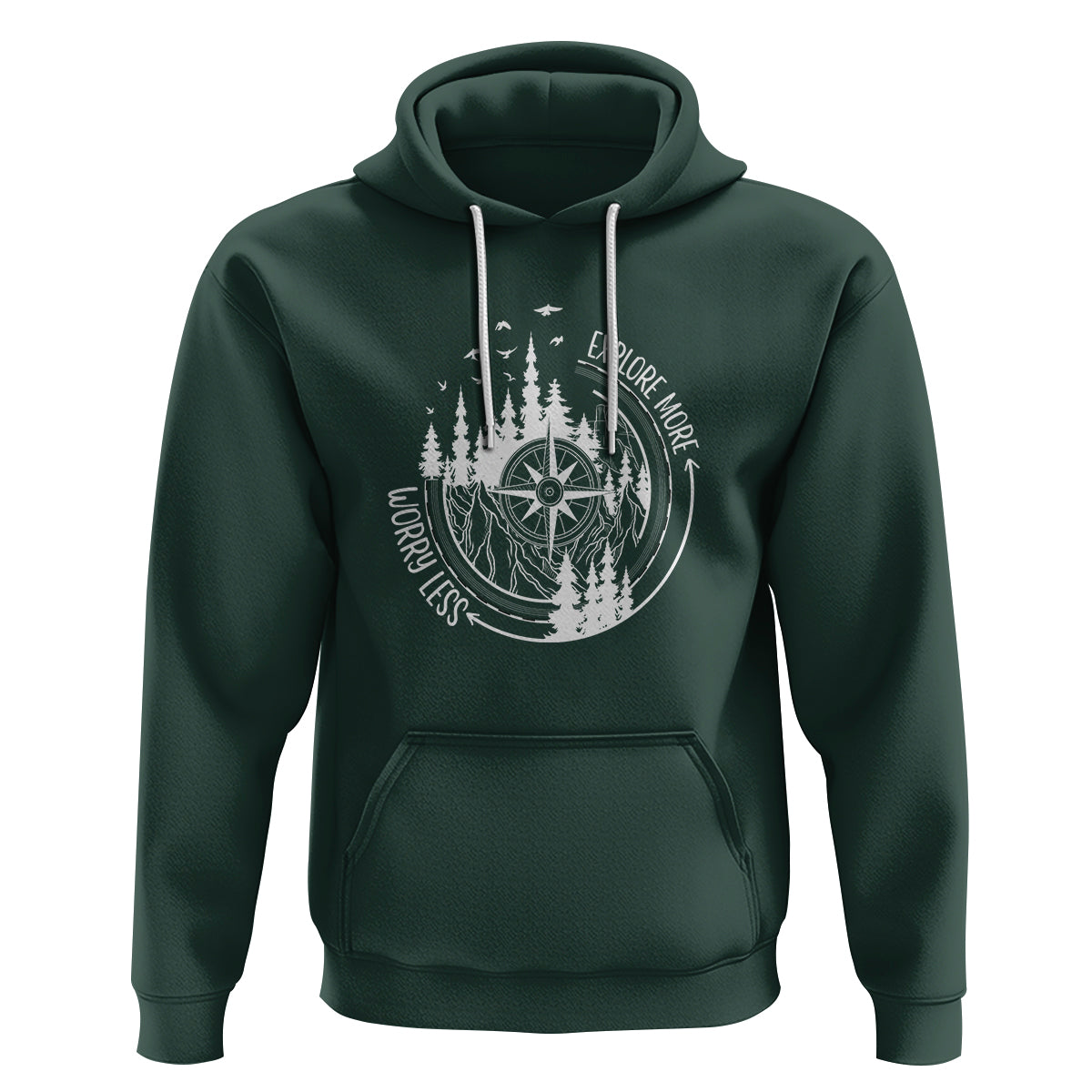 Camping Lover Hoodie Explore More Worry Less Adventure Outdoor Hiking Mountains Climber - Wonder Print Shop