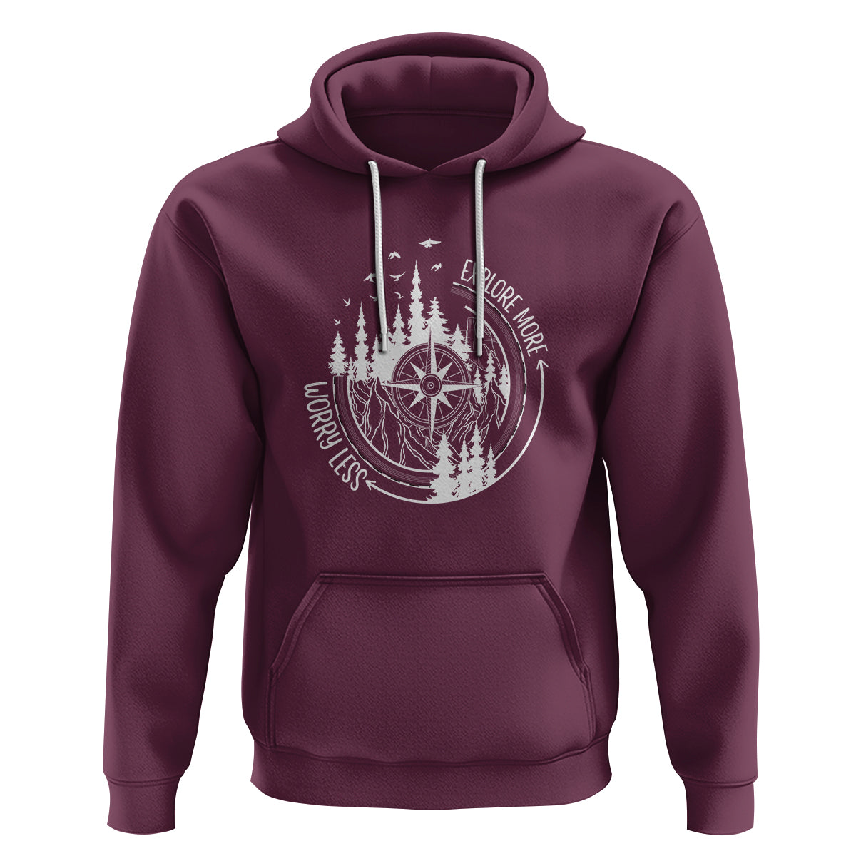 Camping Lover Hoodie Explore More Worry Less Adventure Outdoor Hiking Mountains Climber - Wonder Print Shop