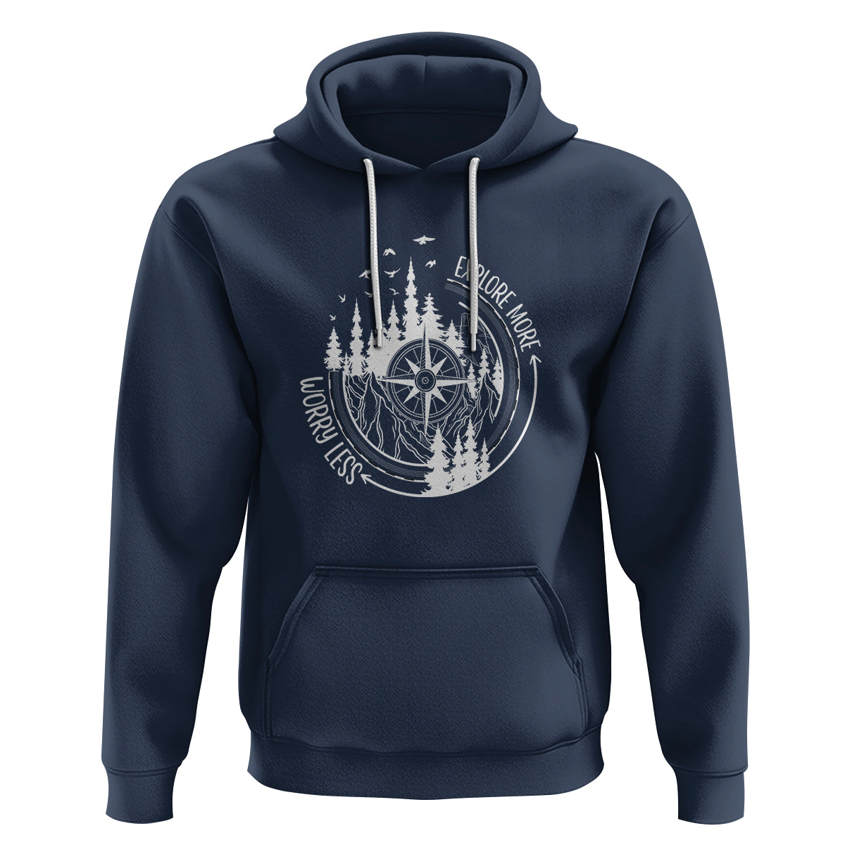 Camping Lover Hoodie Explore More Worry Less Adventure Outdoor Hiking Mountains Climber - Wonder Print Shop