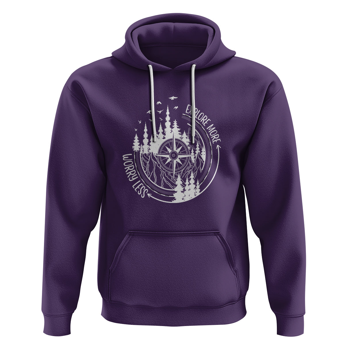 Camping Lover Hoodie Explore More Worry Less Adventure Outdoor Hiking Mountains Climber - Wonder Print Shop