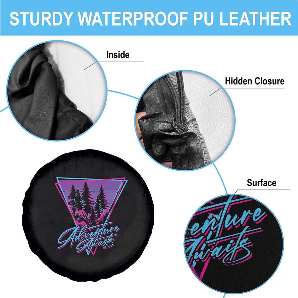 Camping Lover Spare Tire Cover Adventure Awaits Outdoors Hiking Mountains Climber