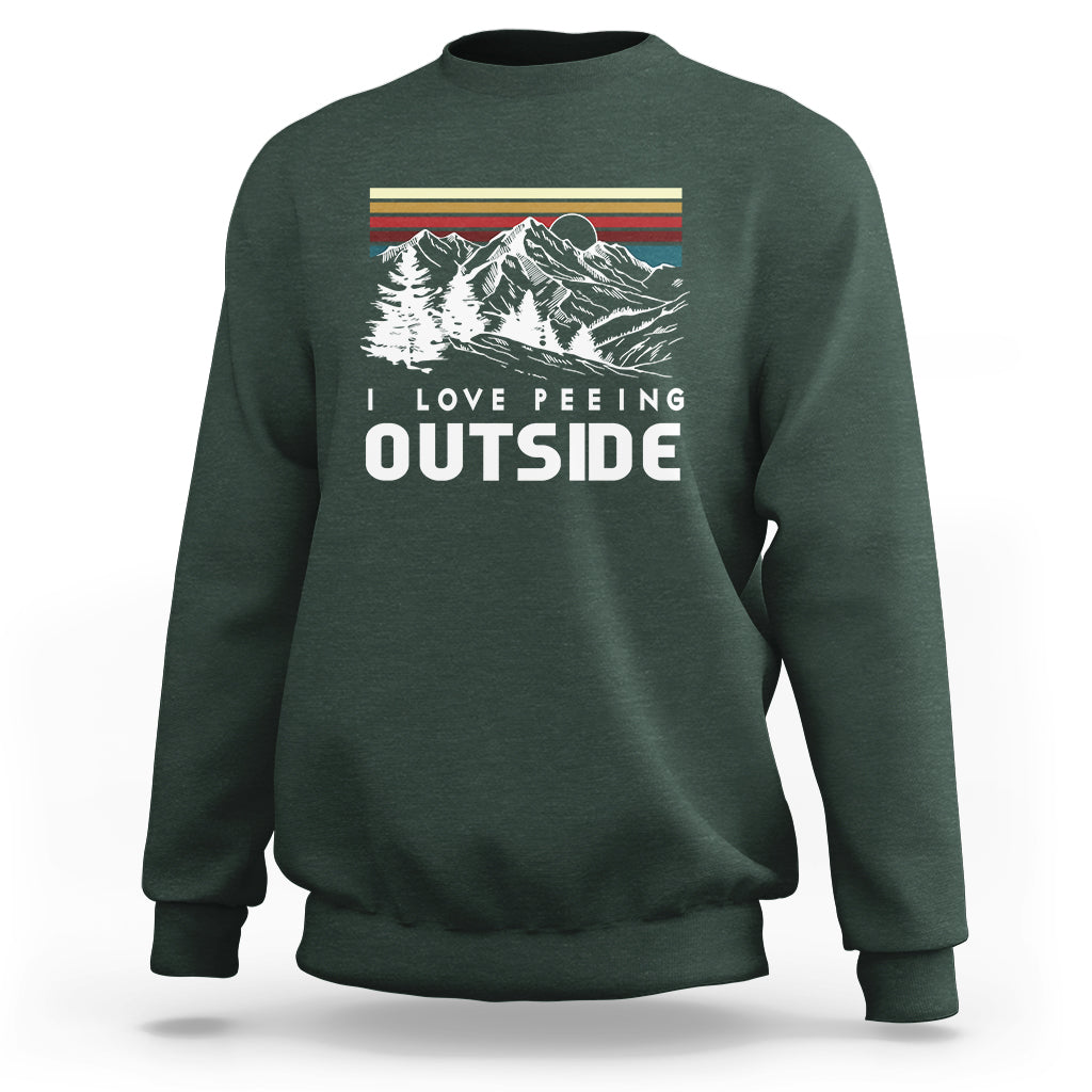 Funny Camping Sweatshirt I Love Peeing Outside Nature Lover Hiking Men - Wonder Print Shop