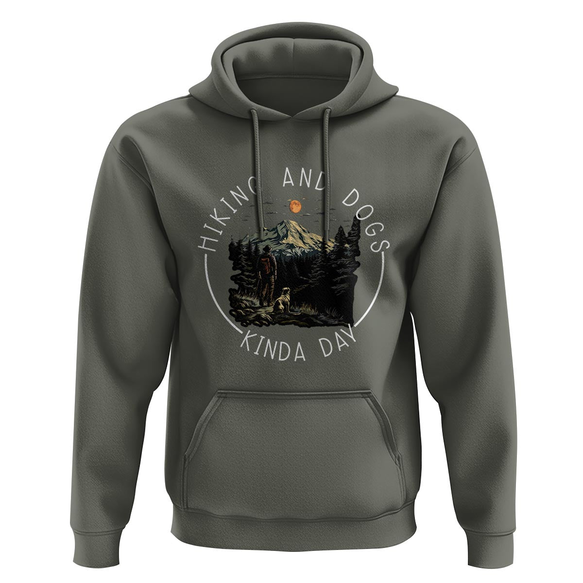 Hiking And Dogs Hoodie Kinda Day Outdoor Lover Dog Owner - Wonder Print Shop