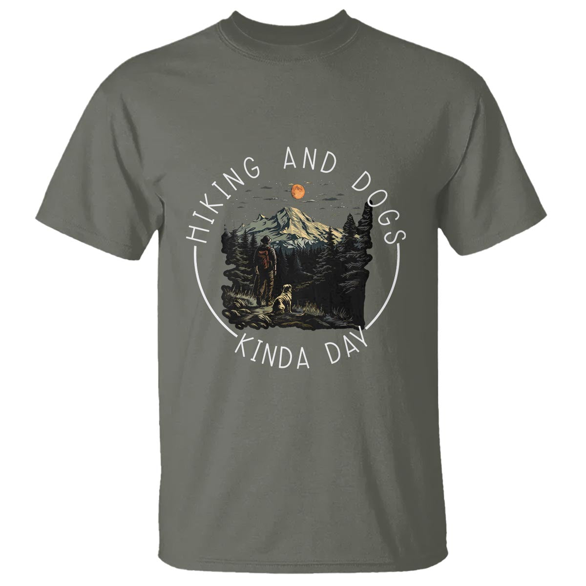 Hiking And Dogs T Shirt Kinda Day Outdoor Lover Dog Owner - Wonder Print Shop